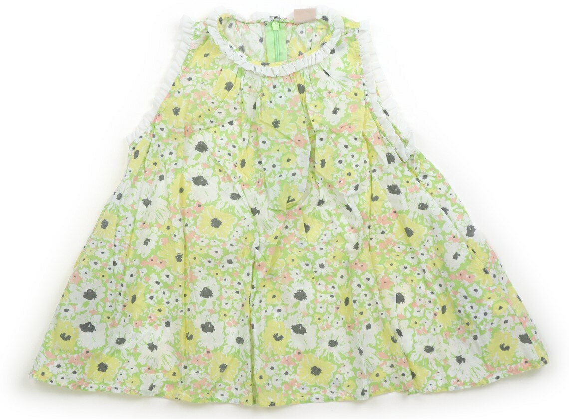 プティマイン petit main チュニック 90 女の子 黄、黄緑、花柄、フリル 子供服 ベビー服 キッズ アウトレット ユーズド 【中古】キッズ・ベビー・マタニティ
