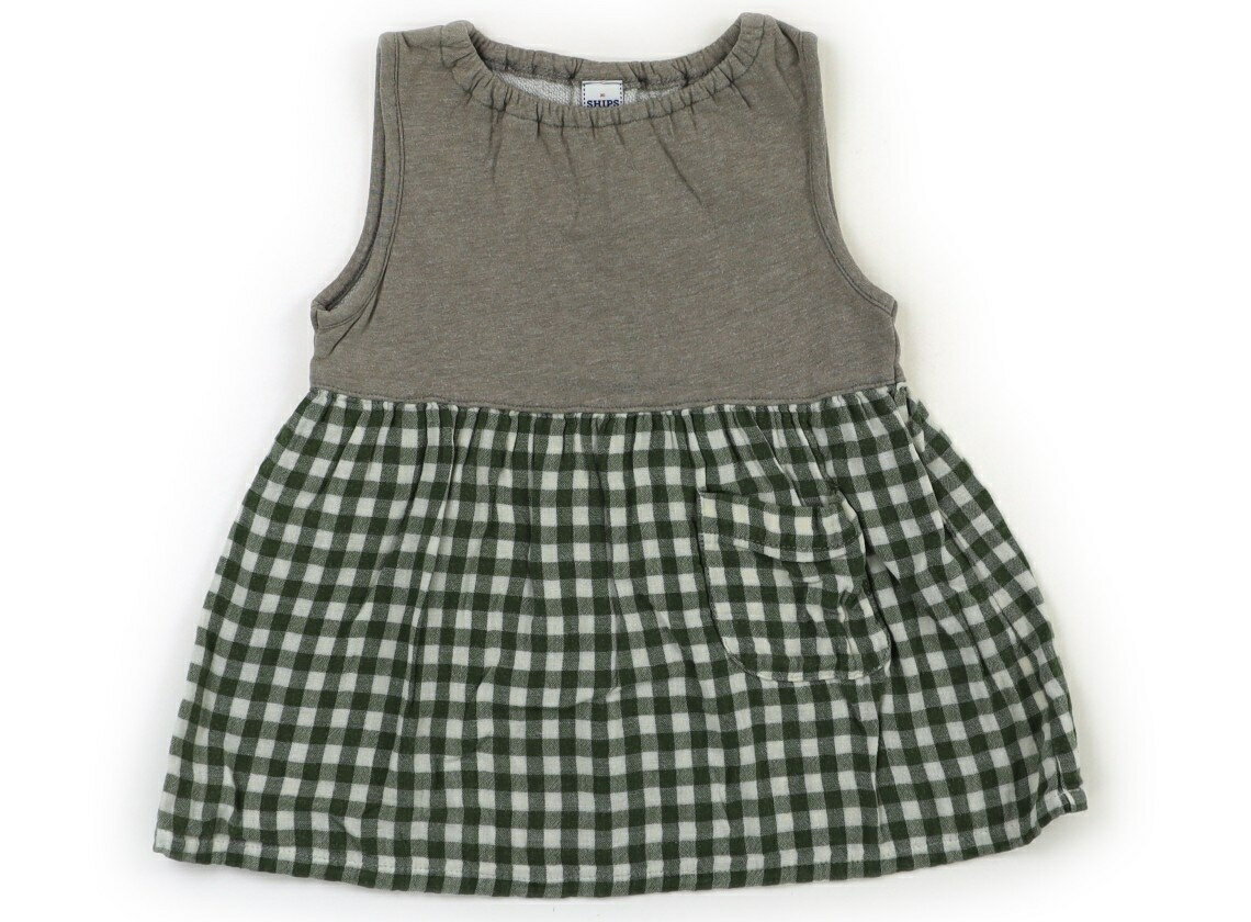 Rakuten - シップス SHIPS ジャンパースカート 80 女の子 グレージュ・グリーンティ 子供服 ベビー服 キッズ アウトレット ユーズド 【中古】キッズ・ベビー・マタニティ