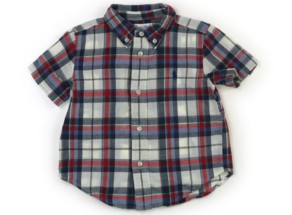 ラルフローレン Ralph Lauren シャツ・ブラウス 90 男の子 トリコロールカラー・ネイビーチェック 子供服 ベビー服 キッズ アウトレット ユーズド 【中古】キッズ・ベビー・マタニティ