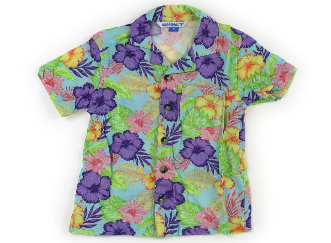 ラッフルバッツ Ruffle Butts シャツ・ブラウス 100 男の子 サックス地・イエロー・パープル・ハイビスカス 子供服 ベビー服 キッズ アウトレット ユーズド 【中古】キッズ・ベビー・マタニティ