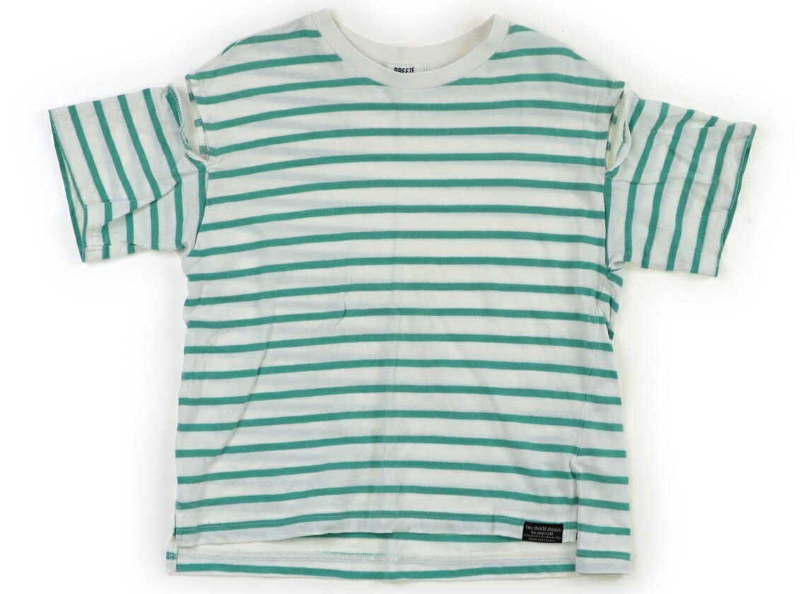 Rakuten - ブリーズ BREEZE Tシャツ・カットソー 120 女の子 ホワイト・エメラルドグリーン・ボーダー 子供服 ベビー服 キッズ アウトレット ユーズド 【中古】キッズ・ベビー・マタニティ