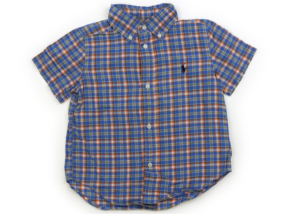 ラルフローレン Ralph Lauren シャツ・ブラウス 90 男の子 ブルー・オレンジチェック 子供服 ベビー服 キッズ アウトレット ユーズド 【中古】キッズ・ベビー・マタニティ