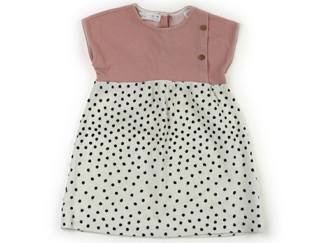 Rakuten - ザラ ZARA ワンピース 100 女の子 ダスティピンク・ホワイト×ブラックドット 子供服 ベビー服 キッズ アウトレット ユーズド 【中古】キッズ・ベビー・マタニティ