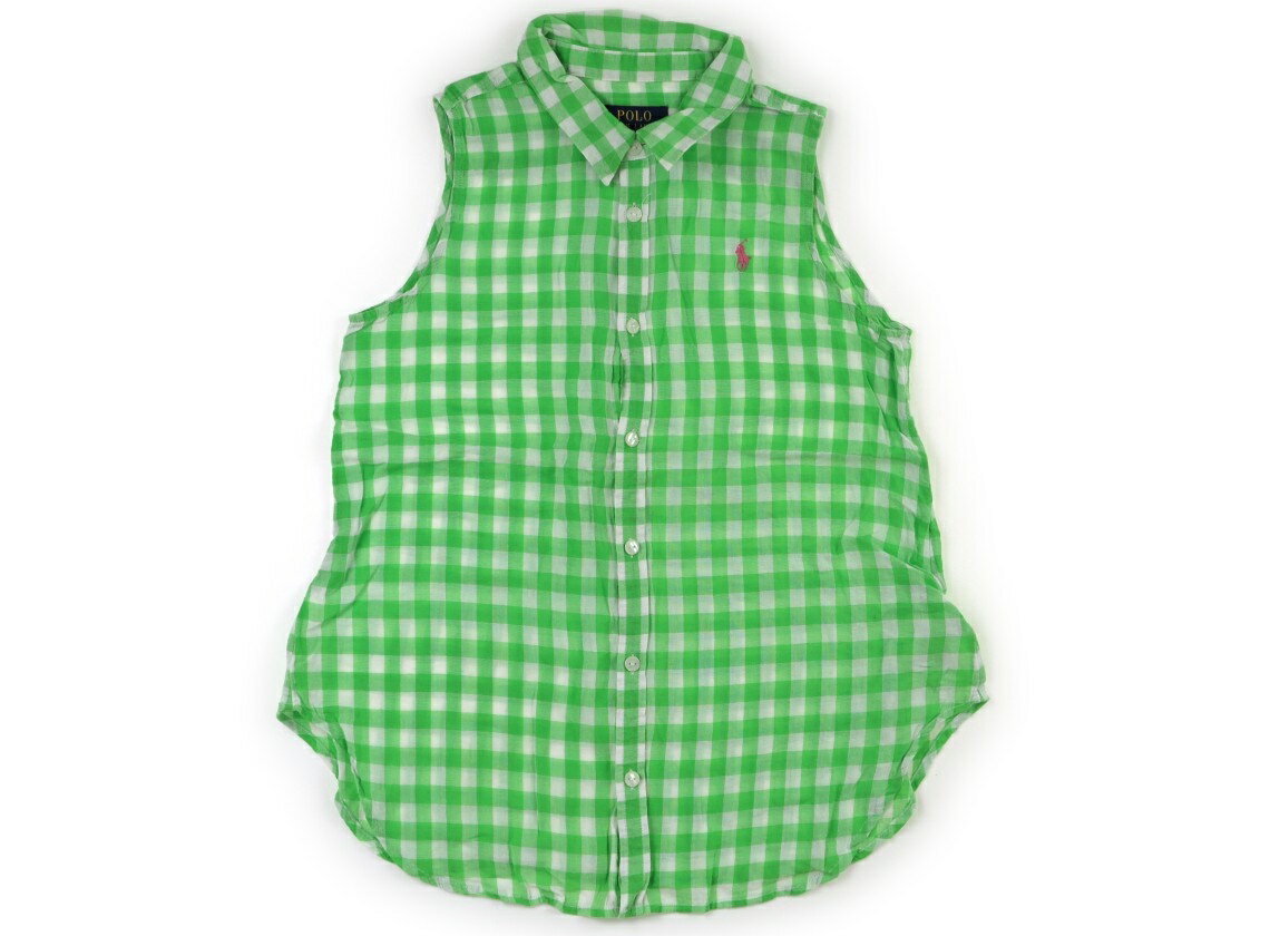 ポロラルフローレン POLO RALPH LAUREN シャツ・ブラウス 160 女の子 黄緑　オフホワイト　チェック 子供服 ベビー服 キッズ アウトレット ユーズド 【中古】キッズ・ベビー・マタニティ