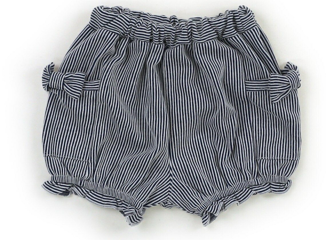 コムサイズム COMME CA ISM ショートパンツ 80 女の子 ネイビー　オフホワイト　ストライプ 子供服 ベビー服 キッズ アウトレット ユーズド 【中古】キッズ・ベビー・マタニティ