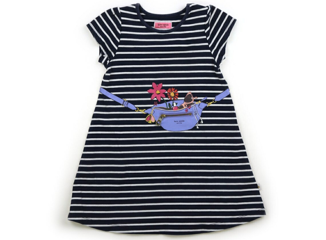ケイトスペード Kate Spade ワンピース 100 女の子 ネイビー・オフホワイトボーダー・レース 子供服 ベビー服 キッズ アウトレット ユーズド 【中古】キッズ・ベビー・マタニティ