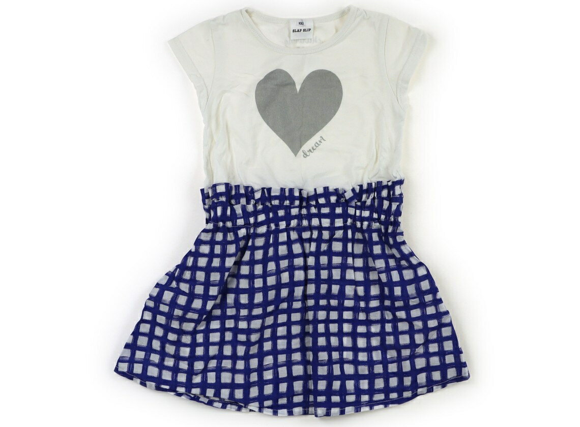 スラップスリップ SLAP SLIP ワンピース 100 女の子 白、青 子供服 ベビー服 キッズ アウトレット ユーズド 【中古】キッズ・ベビー・マタニティ