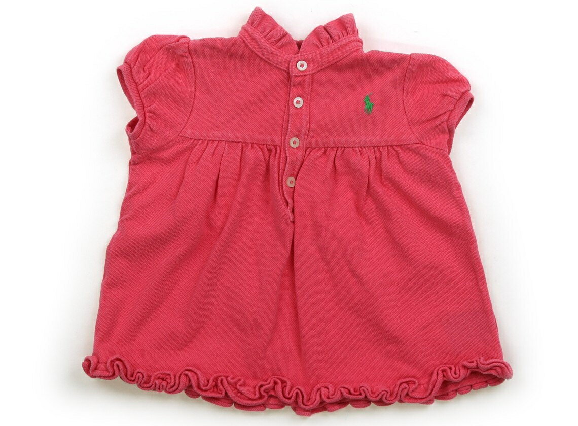ラルフローレン Ralph Lauren ポロシャツ 80 女の子 ピンク、緑のロゴ 子供服 ベビー服 キッズ アウトレット ユーズド 【中古】キッズ・ベビー・マタニティ