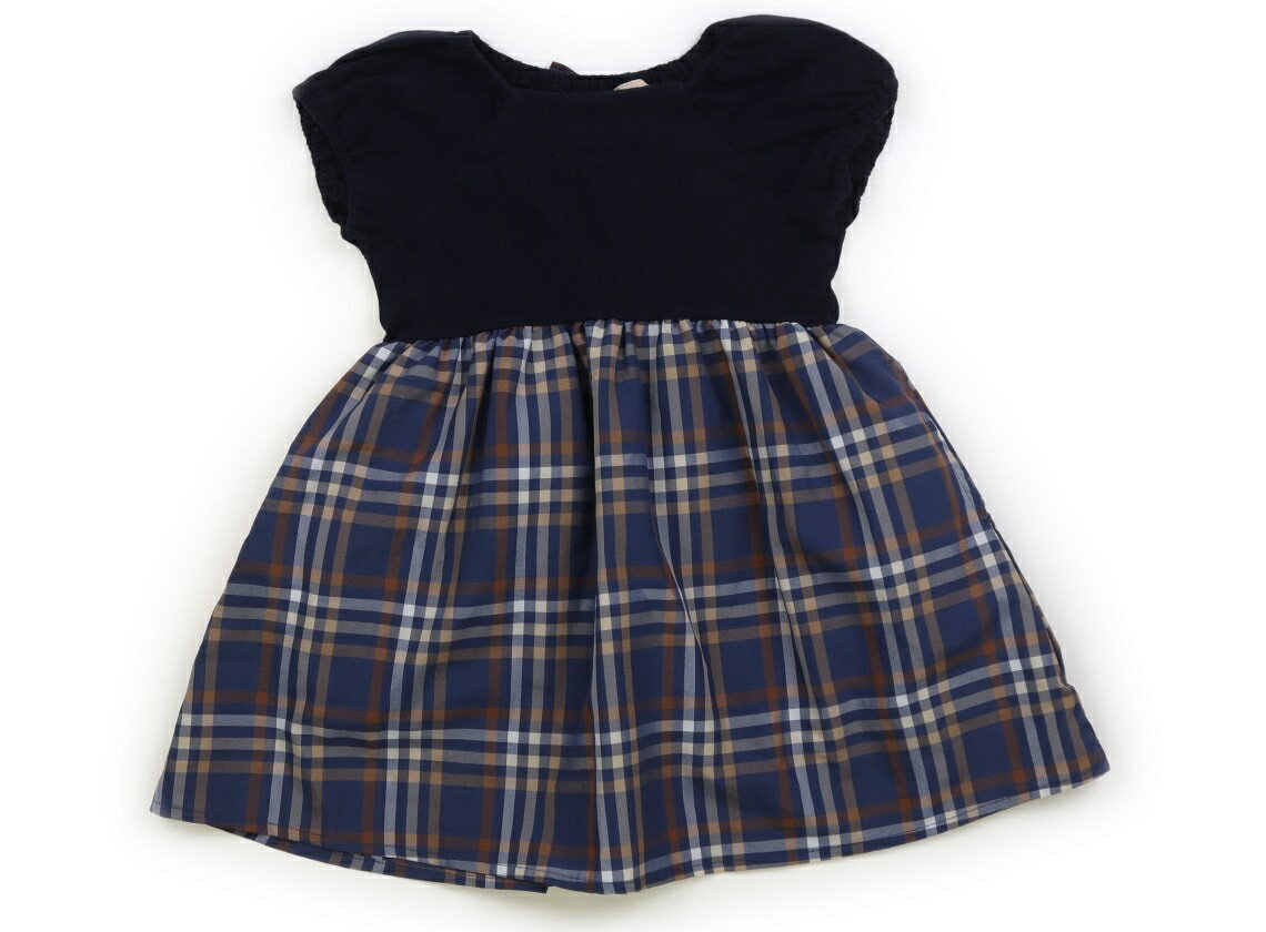プティマイン petit main ワンピース 90 女の子 ネイビー×ブラウン系チェック 子供服 ベビー服 キッズ アウトレット ユーズド 【中古】キッズ・ベビー・マタニティ