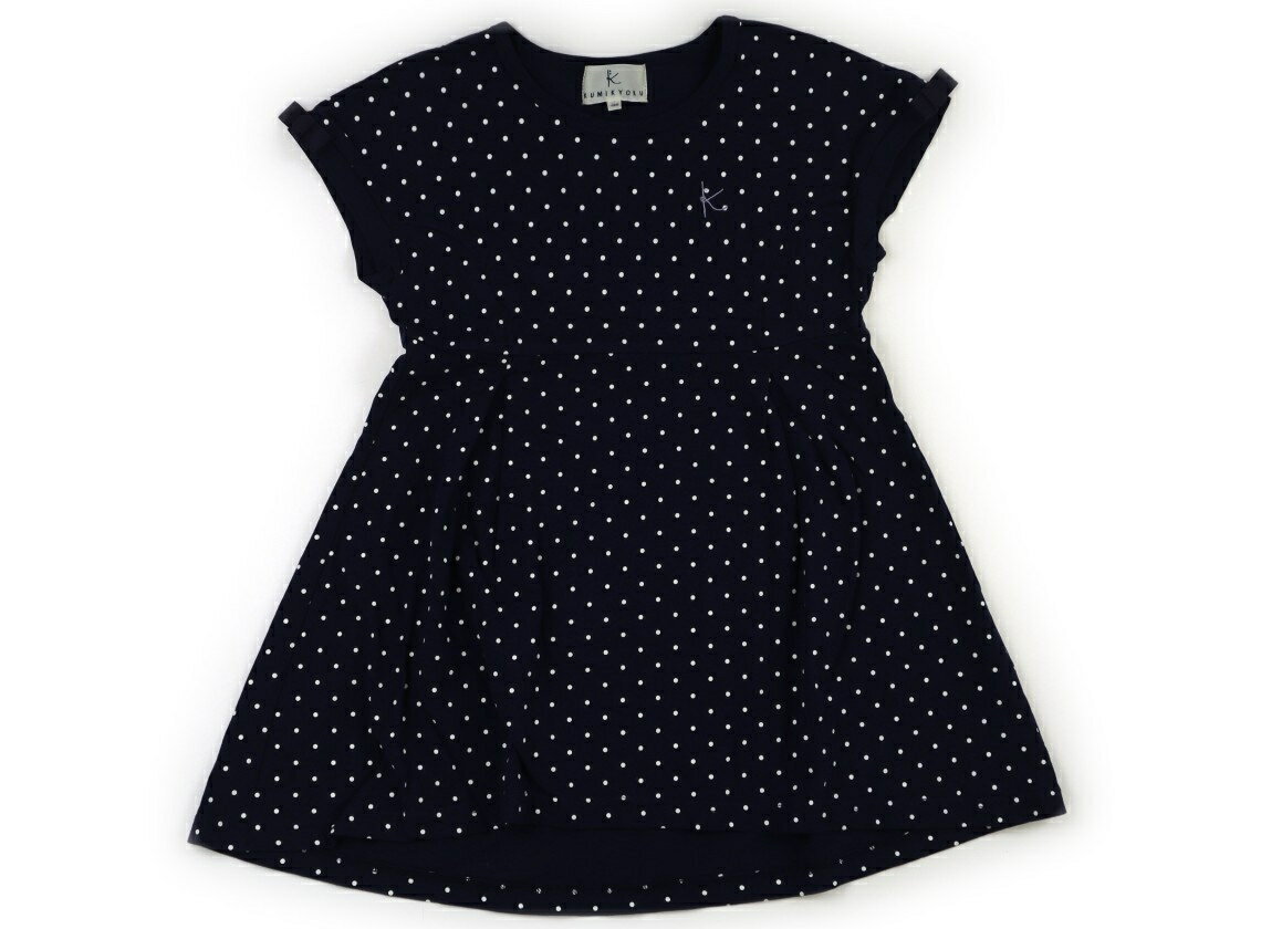 組曲 Kumikyoku ワンピース 130 女の子 ネイビー・ドット 子供服 ベビー服 キッズ アウトレット ユーズ..