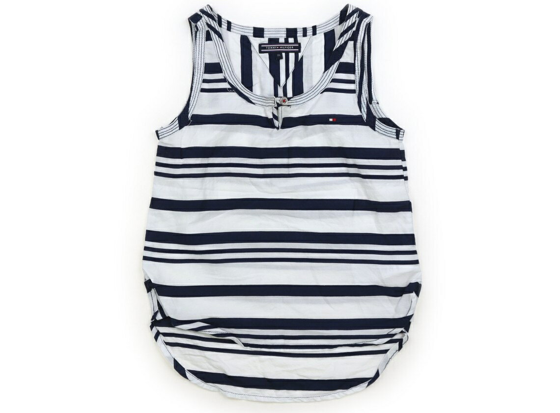 Tommy Hilfiger Tank Top/Camisole, Size 110, Girls, Off-White with Blue Pattern Stripe, Children's Clothing, Baby Clothing, Kids, Outlet, Used [Pre-owned] Kids, Baby, Maternity