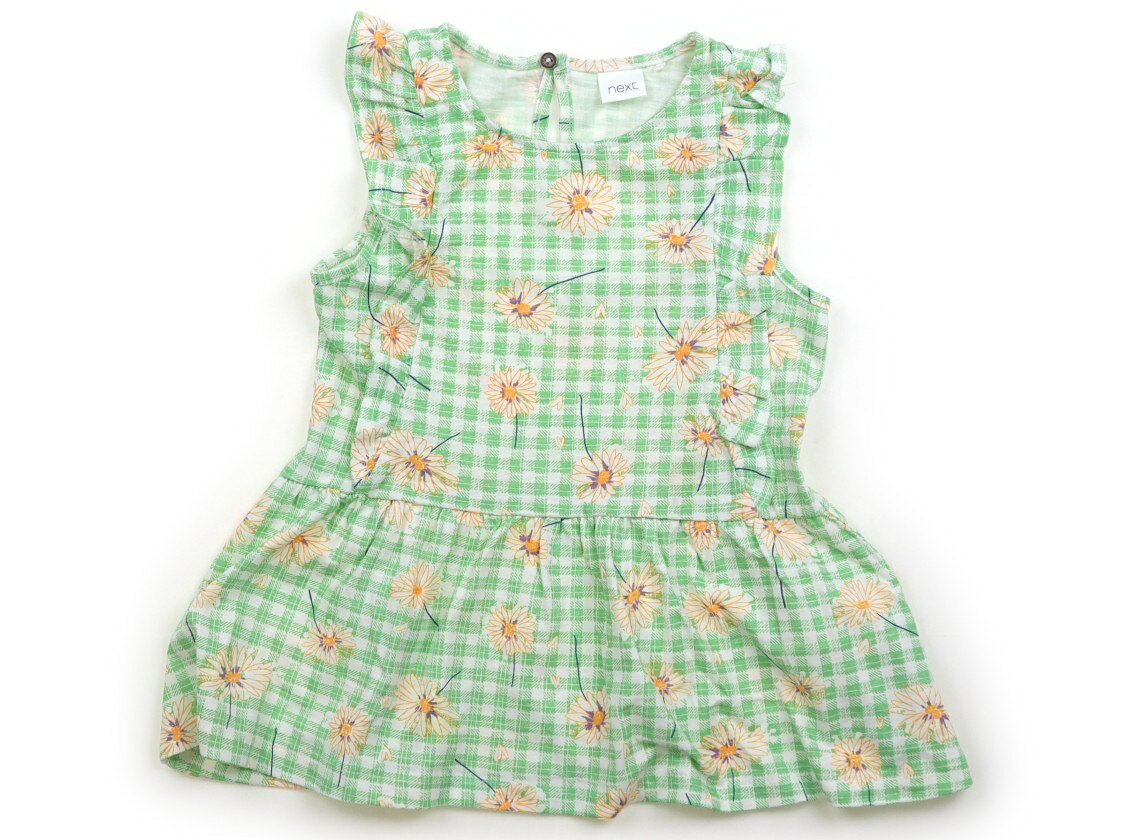 ネクスト NEXT チュニック 110 女の子 ホワイト・黄緑・チェック・花柄 子供服 ベビー服 キッズ アウトレット ユーズド 【中古】キッズ・ベビー・マタニティ