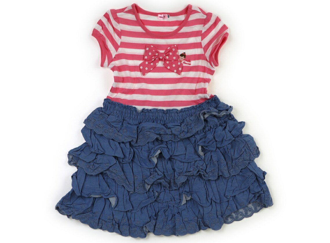ミキハウス miki HOUSE ワンピース 110 女の子 ピンク、白、ボーダー、ブルー 子供服 ベビー服 キッズ アウトレット ユーズド 【中古】キッズ・ベビー・マタニティのサムネイル