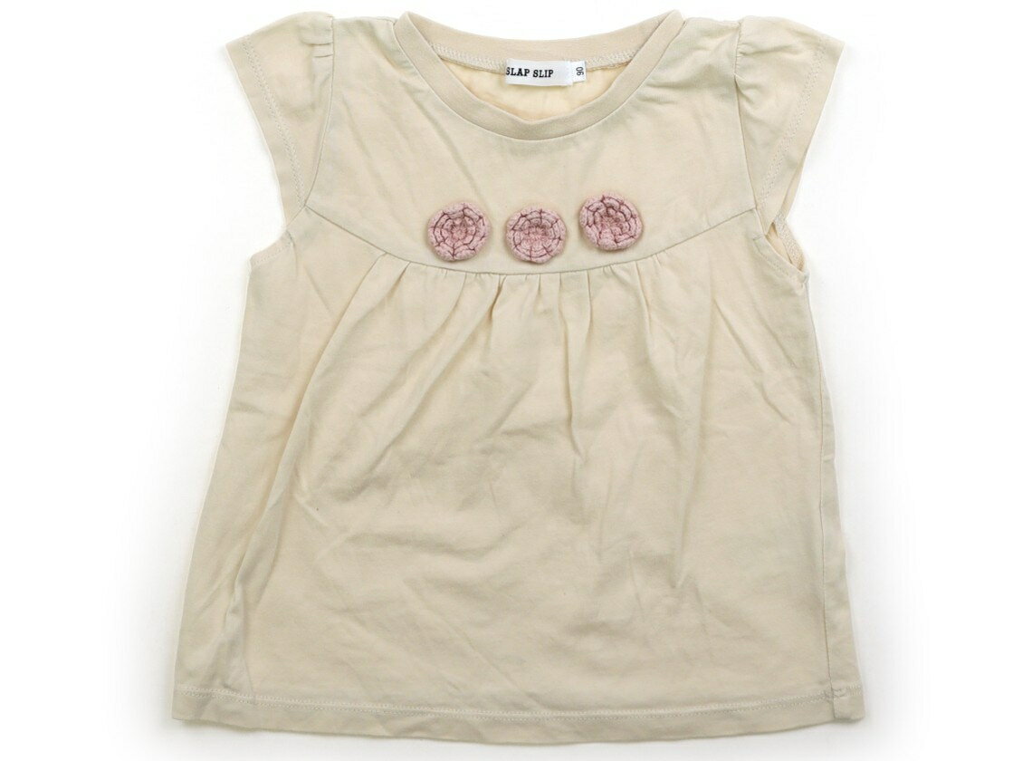 Rakuten - スラップスリップ SLAP SLIP Tシャツ・カットソー 90 女の子 ベージュ　ニット花モチーフ 子供服 ベビー服 キッズ アウトレット ユーズド 【中古】キッズ・ベビー・マタニティ