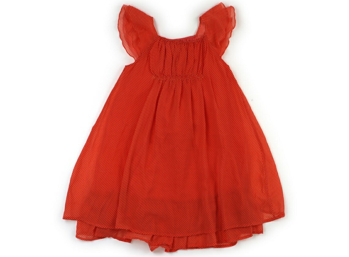 トロワザンファン TroiZenfantS ワンピース 130 女の子 ドット オレンジ 子供服 ベビー服 キッズ アウトレット ユーズド 【中古】キッズ・ベビー・マタニティ