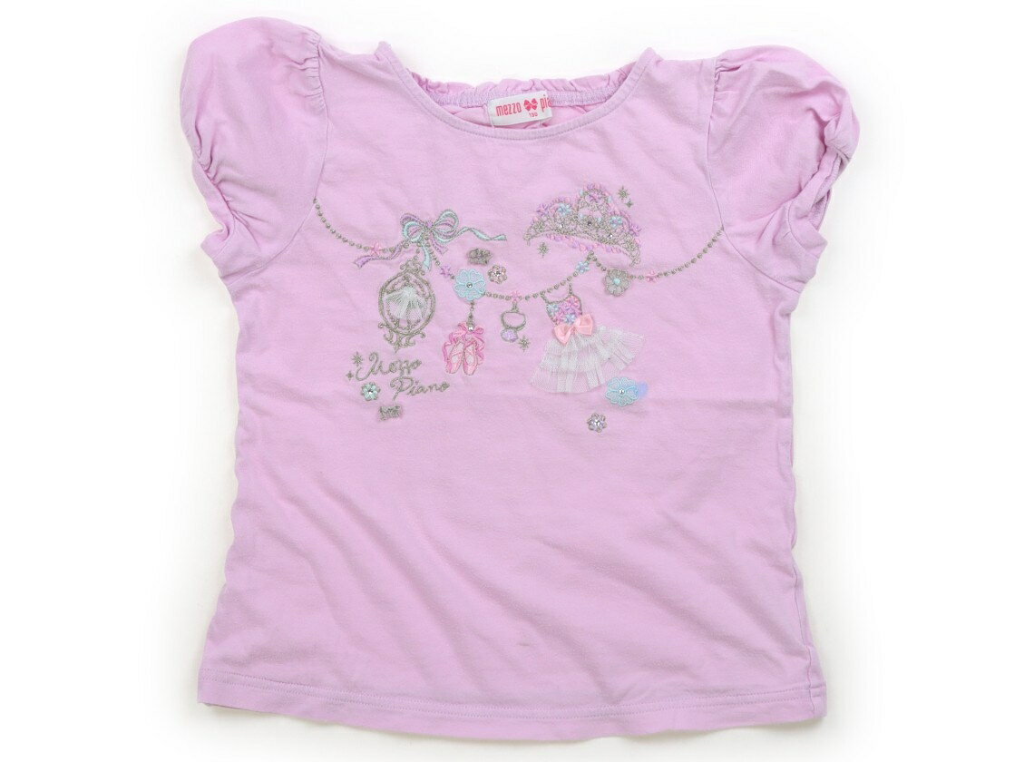メゾピアノ mezzo piano Tシャツ・カットソー 130 女の子 パープル 子供服 ベビー服 キッズ アウトレット ユーズド 【中古】キッズ・ベビー・マタニティ