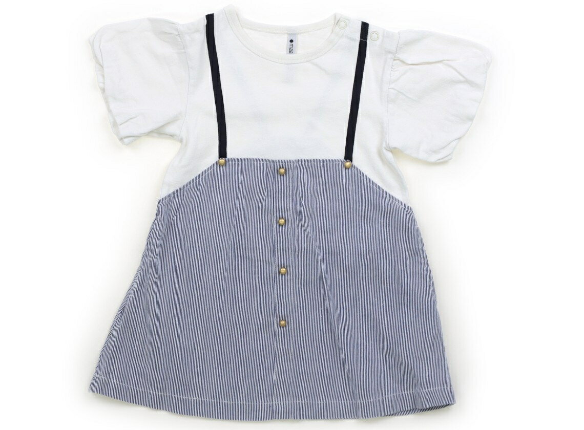 洋装 - マルーク maarook ワンピース 90 女の子 白・ブルーストライプ 子供服 ベビー服 キッズ アウトレット ユーズド 【中古】キッズ・ベビー・マタニティ