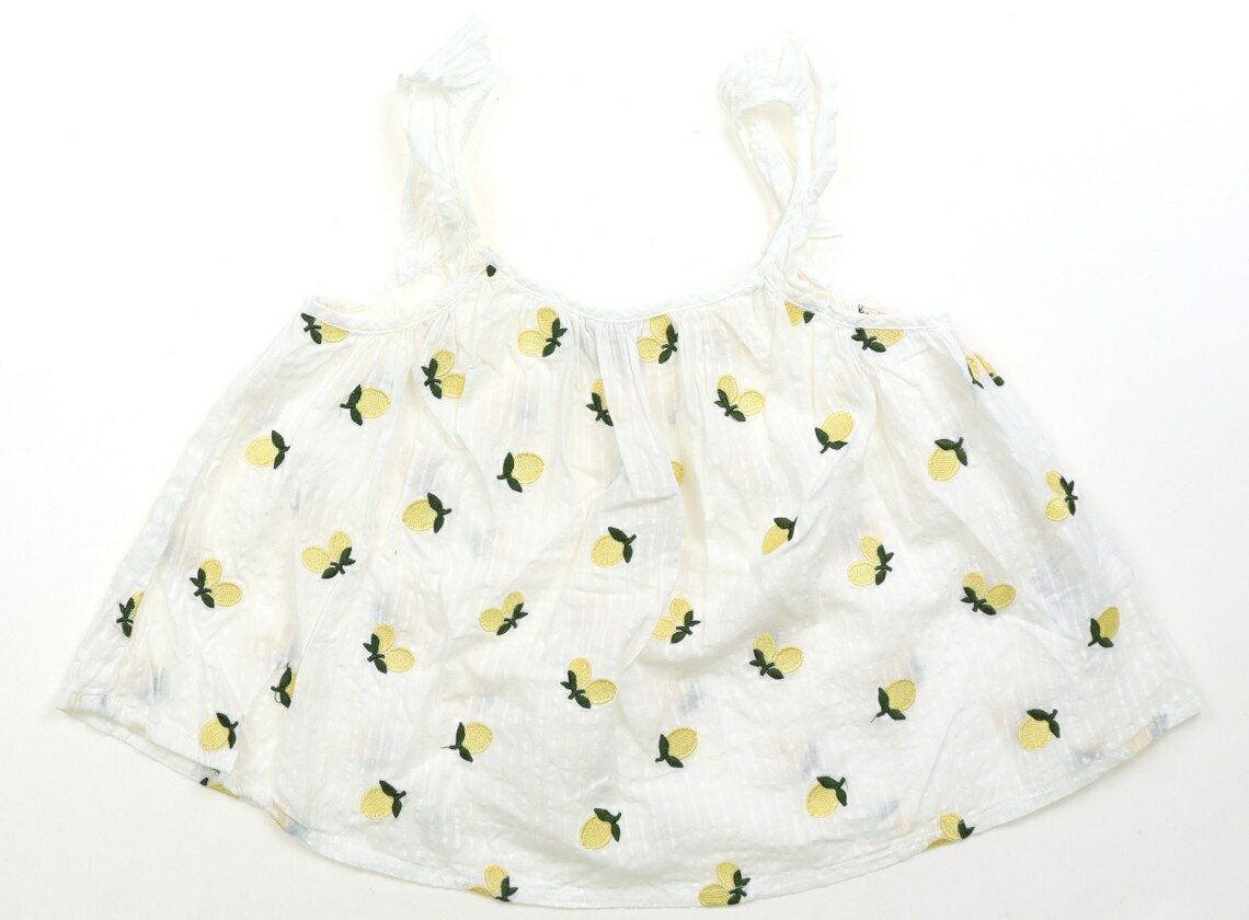 Petit Main tank top/camisole, size 110, girls, white, fruit pattern, children's clothing, baby clothes, kids' clothing, outlet, used. [Pre-owned] Kids, Baby, Maternity