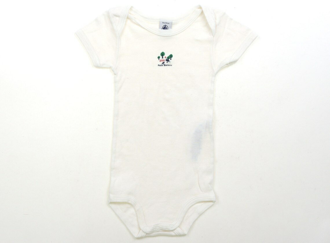 プチバトー PETIT BATEAU ロンパース 80 男の子 ホワイト 子供服 ベビー服 キッズ アウトレット ユーズド 【中古】キッズ・ベビー・マタニティ