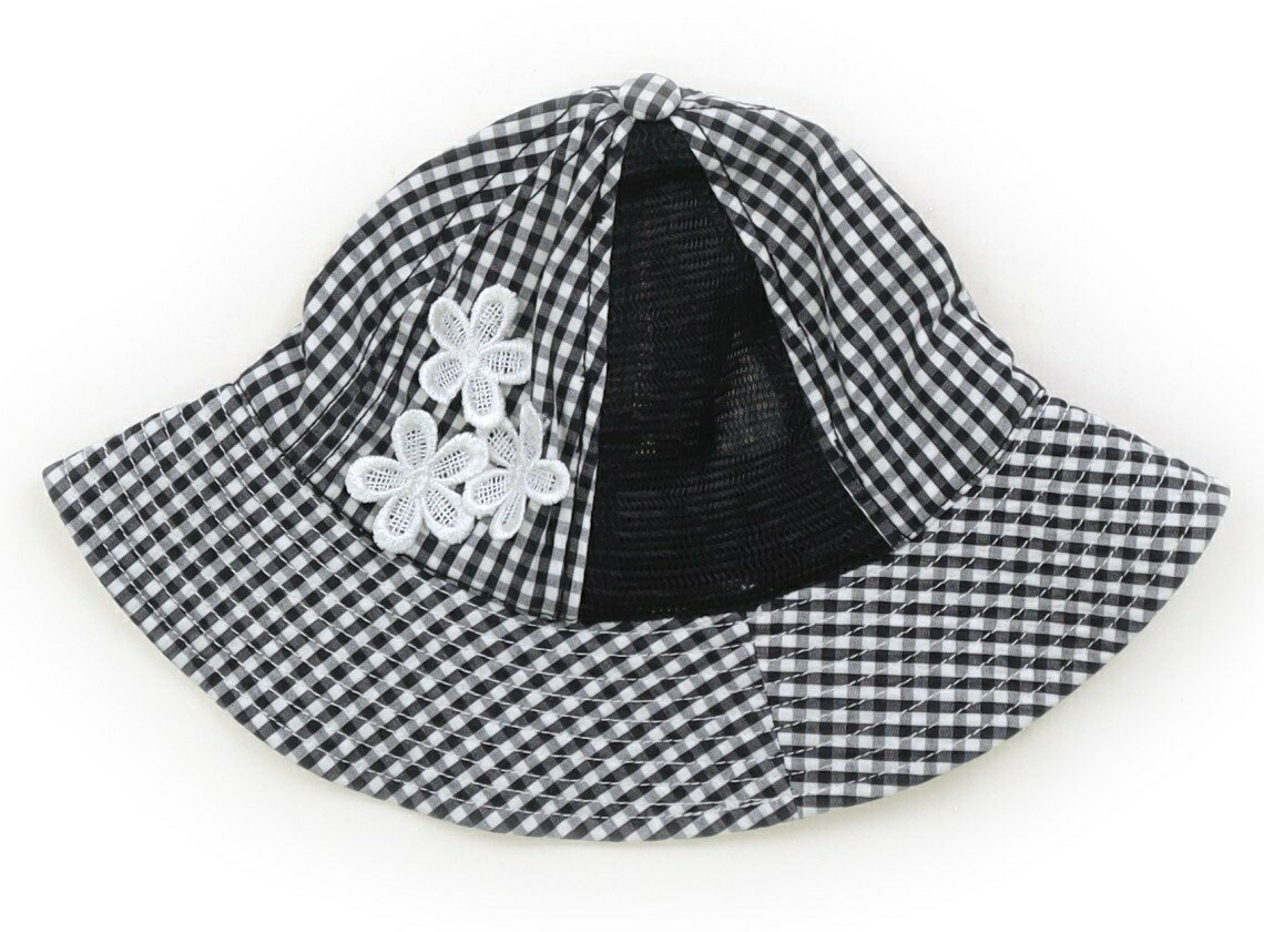 Other - サニーランドスケープ Sunny Landscape 帽子 Hat/Cap 女の子 白、黒ギンガムチェック、花 子供服 ベビー服 キッズ アウトレット ユーズド 【中古】キッズ・ベビー・マタニティ