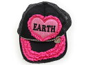 アースマジック EARTHMAGIC 帽子 Hat/Cap 女の子 黒、ピンク、、シルバー、ハート 子供服 ベビー服 キッズ アウトレット ユーズド 【中古】キッズ・ベビー・マタニティ