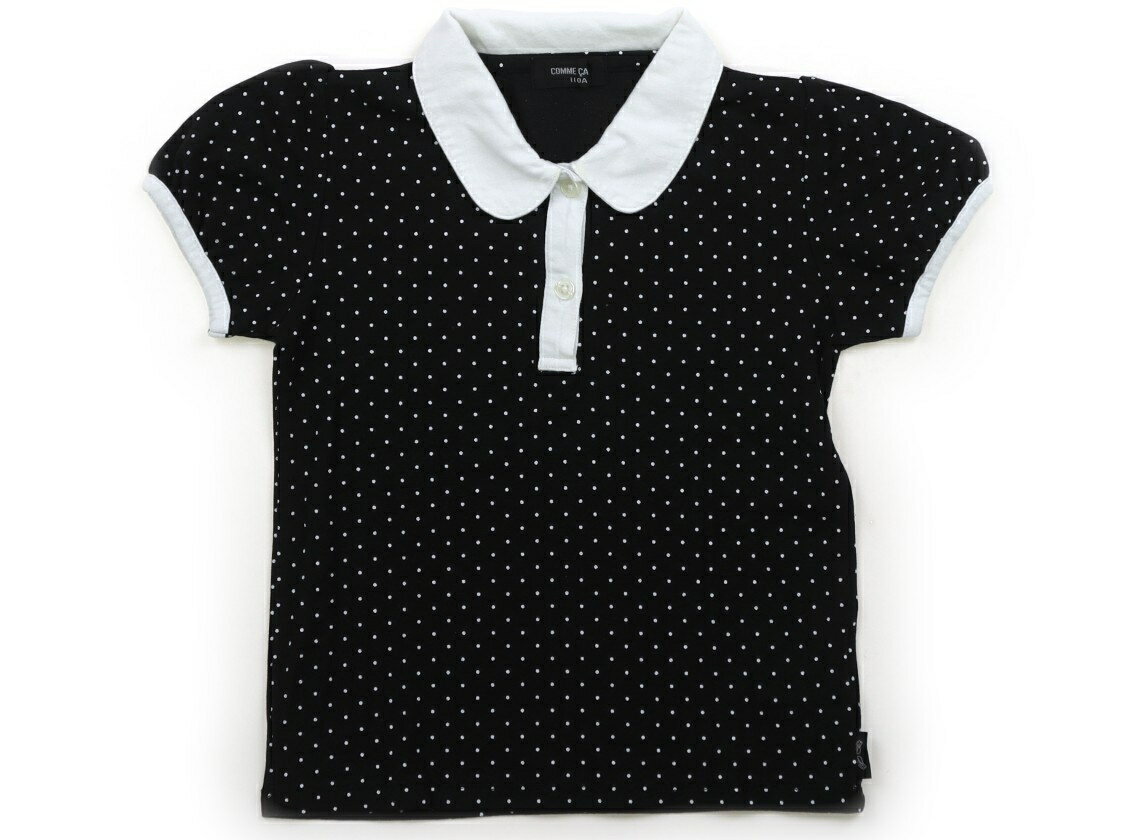 コムサイズム COMME CA ISM Tシャツ・カットソー 110 女の子 ブラック×ホワイトドット 子供服 ベビー服 キッズ アウトレット ユーズド 【中古】キッズ・ベビー・マタニティ