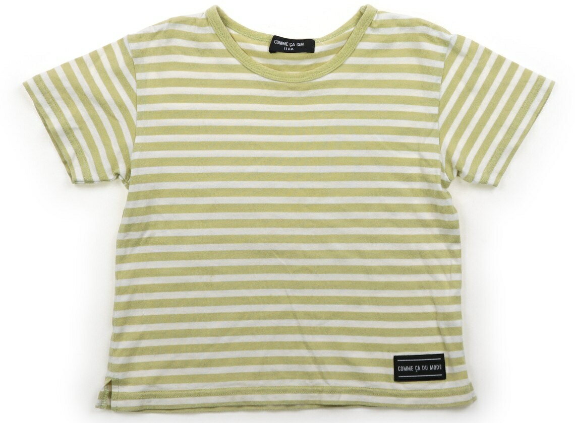 コムサイズム COMME CA ISM Tシャツ・カットソー 110 男の子 黄緑・白・ボーダー 子供服 ベビー服 キッズ アウトレット ユーズド 【中古】キッズ・ベビー・マタニティ