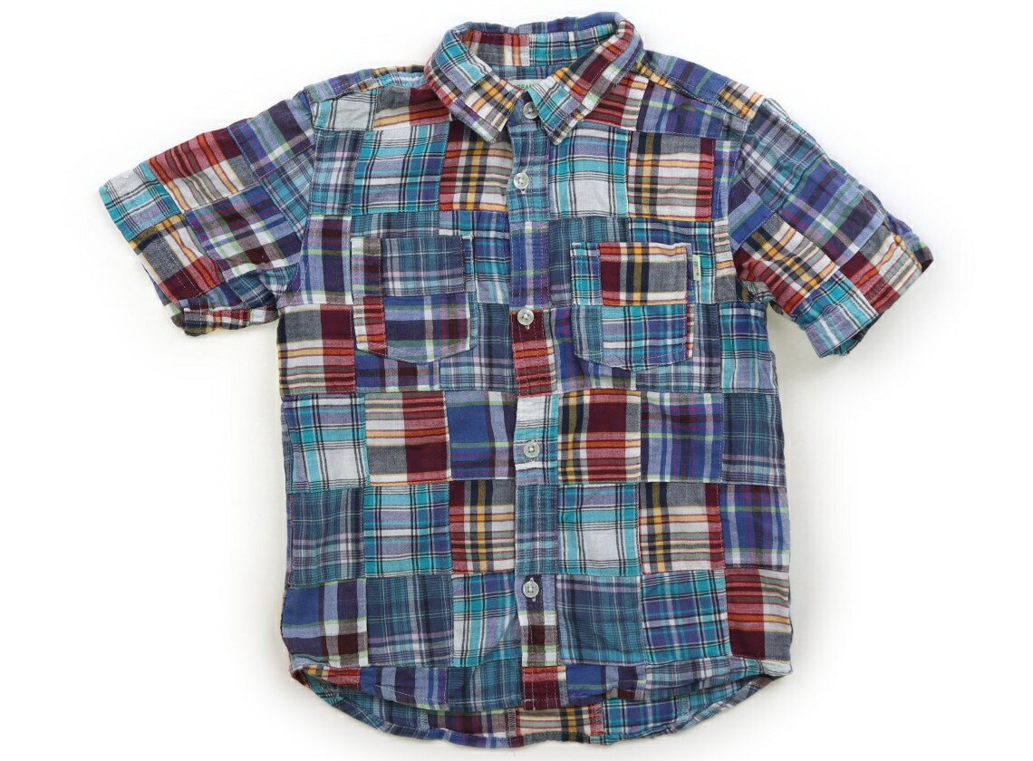 ビームス BEAMS シャツ・ブラウス 130 男の子 ブルー系チェック・パッチワーク 子供服 ベビー服 キッズ アウトレット ユーズド 【中古】キッズ・ベビー・マタニティ