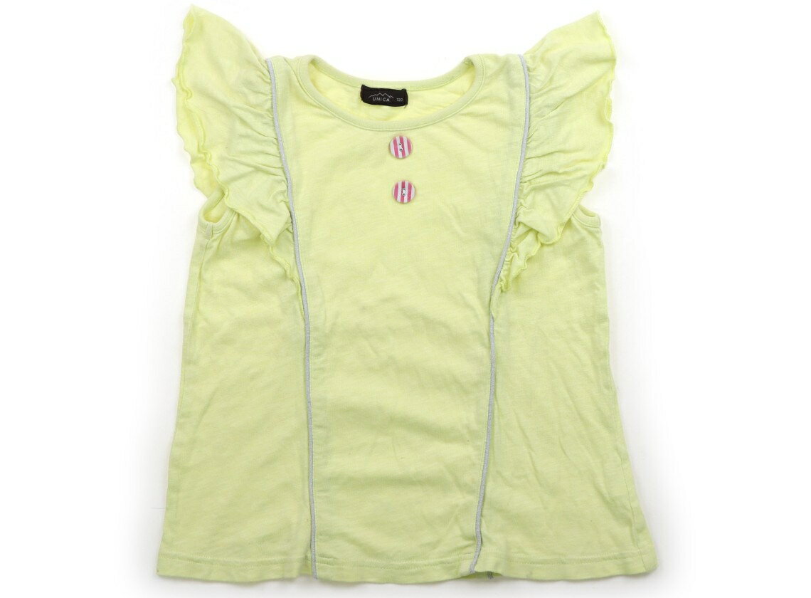 　ブランド 　UNICA(ユニカ) 　カテゴリー 　Tシャツ・カットソー 　サイズ 　130サイズ 　色 　黄色、ピンク 　状態 　★★ 　記名 　なし 　ジャンル 　Girl 全体にヨレや毛羽立ち、おなかと背中に茶色っぽいシミ汚れが見受けられます。外遊び用としていかがでしょうか？ ＊【状態】【サイズ】に関しての詳しい説明はこちら