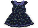 アナスイ ANNA SUI ワンピース 90 女の子 ネイビー・黄 花柄 子供服 ベビー服 キッズ アウトレット ユーズド 【中古】キッズ・ベビー・マタニティ