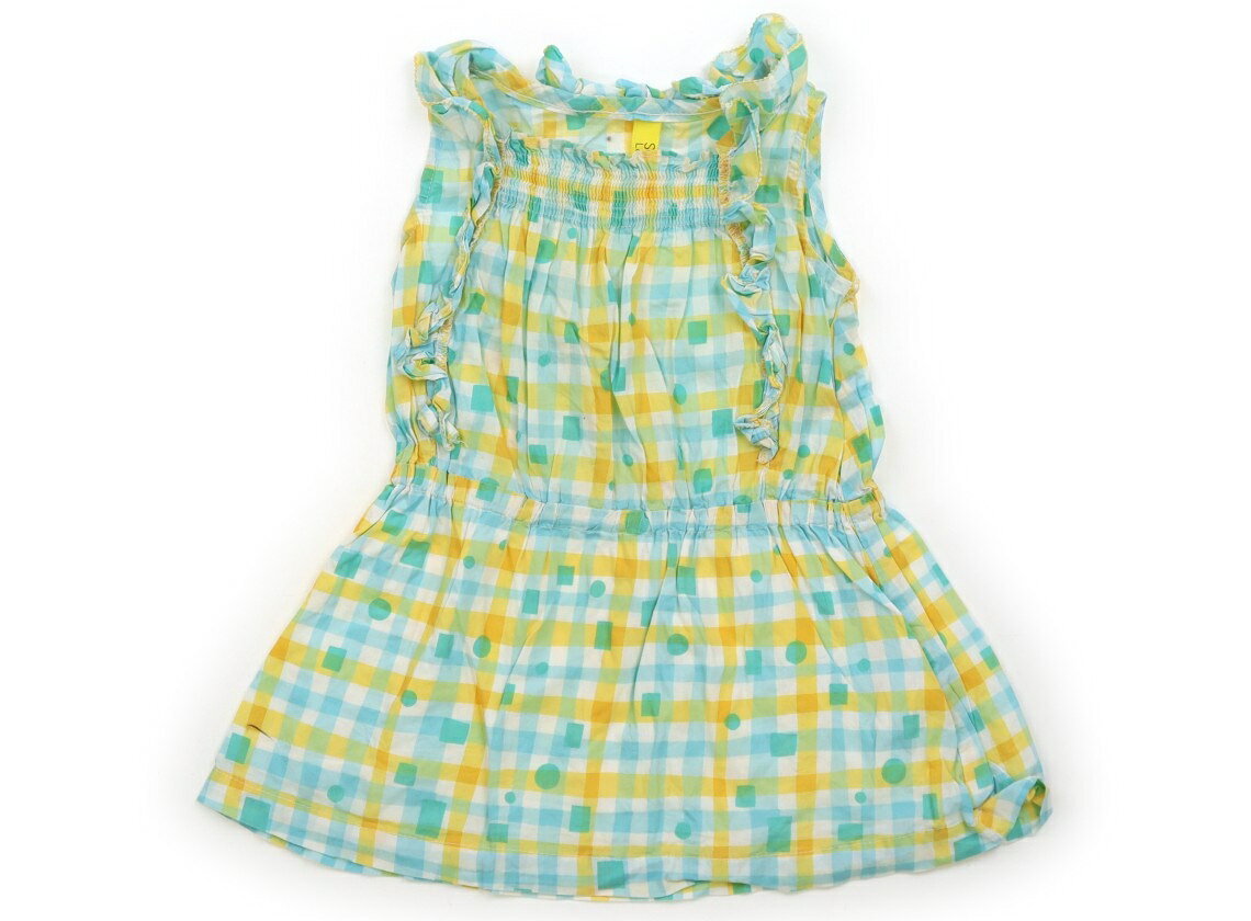 サニーランドスケープ Sunny Landscape ワンピース 80 女の子 格子柄　黄緑 子供服 ベビー服 キッズ アウトレット ユーズド 【中古】キッズ・ベビー・マタニティ