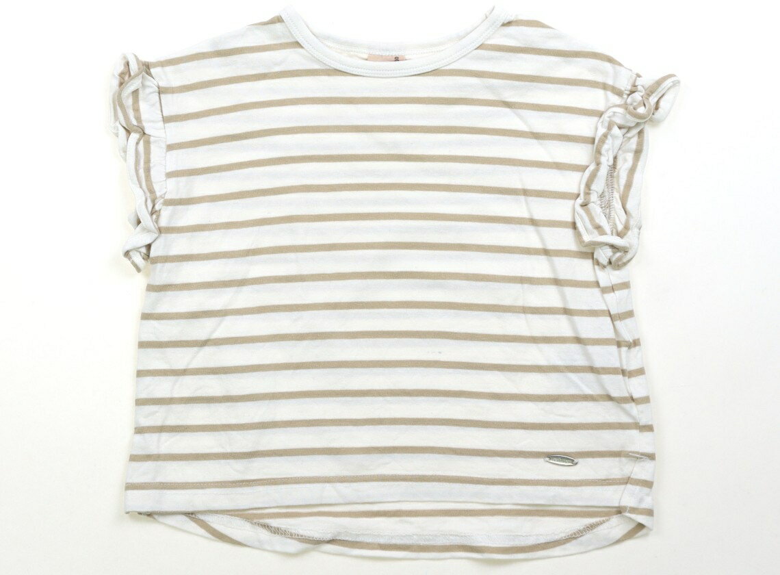 T-Shirts （Short Sleeve） - プティマイン petit main Tシャツ・カットソー 100 女の子 ベージュ・ボーダー 子供服 ベビー服 キッズ アウトレット ユーズド 【中古】キッズ・ベビー・マタニティ