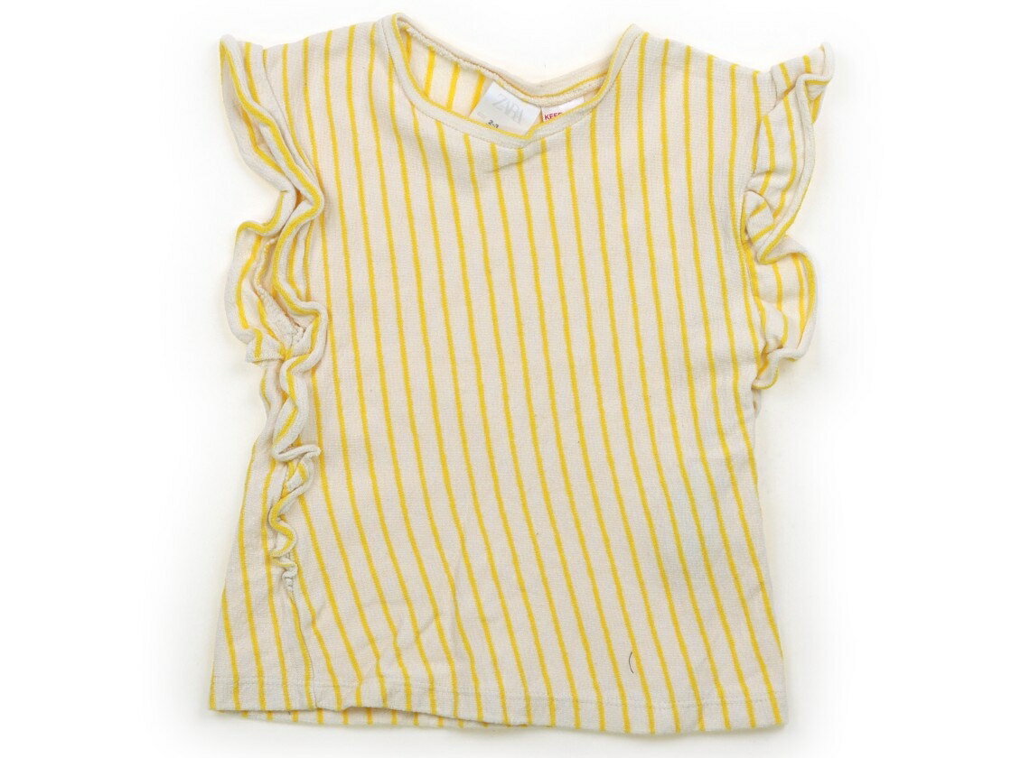 ザラ ZARA チュニック 95 女の子 オフホワイト・イエローストライプ 子供服 ベビー服 キッズ アウトレ..