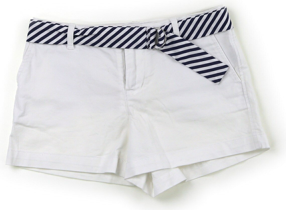 ポロラルフローレン POLO RALPH LAUREN ショートパンツ 140 女の子 白　ストライプベルト 子供服 ベビー服 キッズ アウトレット ユーズド 【中古】キッズ・ベビー・マタニティ