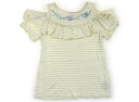 メゾピアノ mezzo piano Tシャツ・カットソー 160 女の子 クリーム 貝殻モチーフ ゴールドラメ リボン ラインストーン 子供服 ベビー服 キッズ アウトレット ユーズド 【中古】キッズ・ベビー・マタニティ