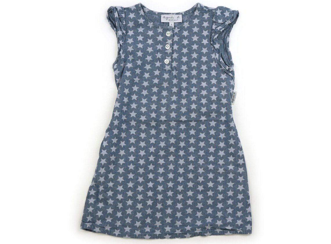 アニエスベー agnes.b ワンピース 100 女の子 青・白・星 子供服 ベビー服 キッズ アウトレット ユーズド 【中古】キッズ・ベビー・マタニティ