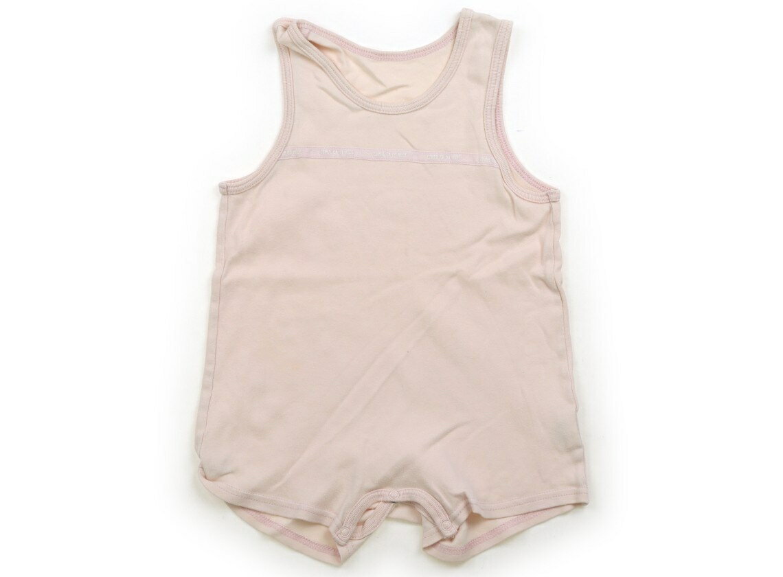 コムサデモード COMME CA DU MODE カバーオール 80 女の子 パウダーピンク　ロゴテープ 子供服 ベビー服 キッズ アウトレット ユーズド 【中古】キッズ・ベビー・マタニティ