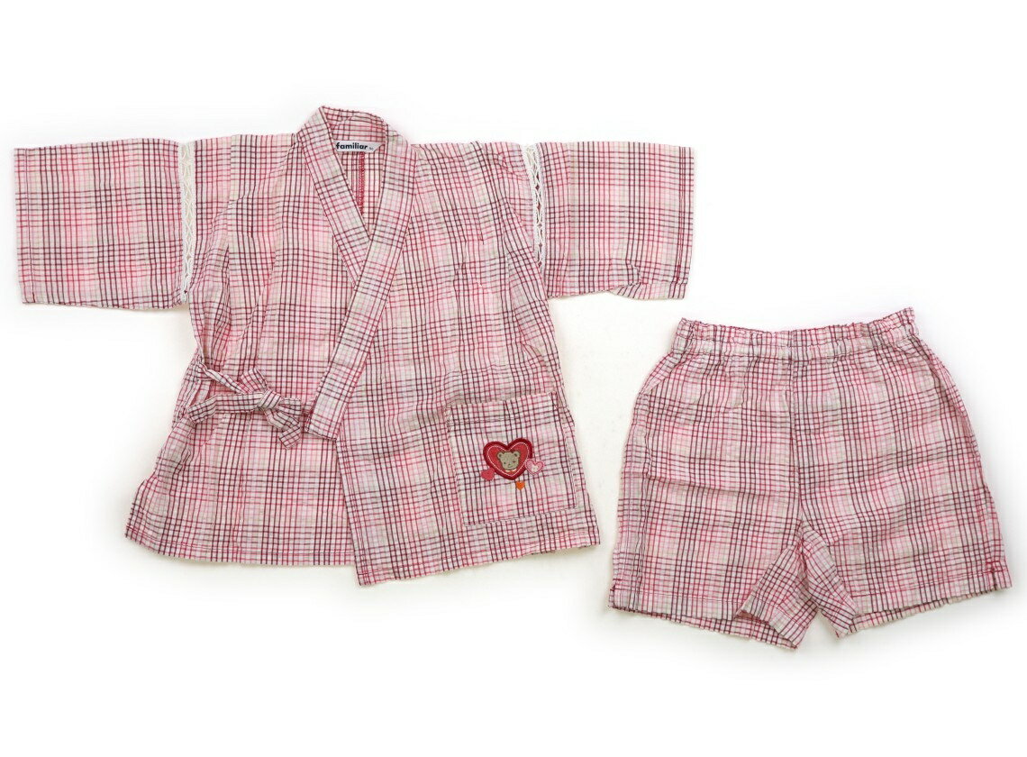 ファミリア familiar 浴衣・甚平・季節のイベント 90 女の子 ピンク系・格子柄 子供服 ベビー服 キッズ アウトレット ユーズド 【中古】キッズ・ベビー・マタニティ