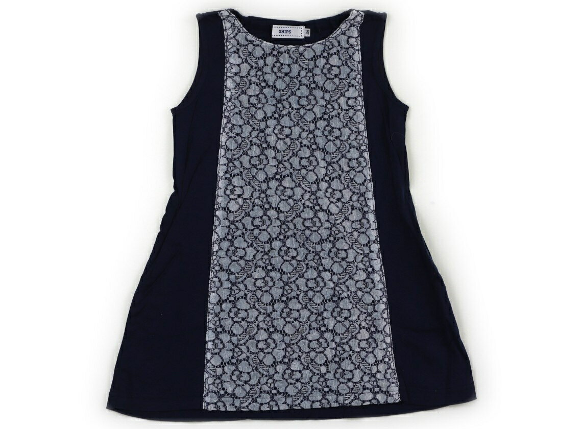 シップス SHIPS ワンピース 100 女の子 紺・花柄レース 子供服 ベビー服 キッズ アウトレット ユーズド 【中古】キッズ・ベビー・マタニティ