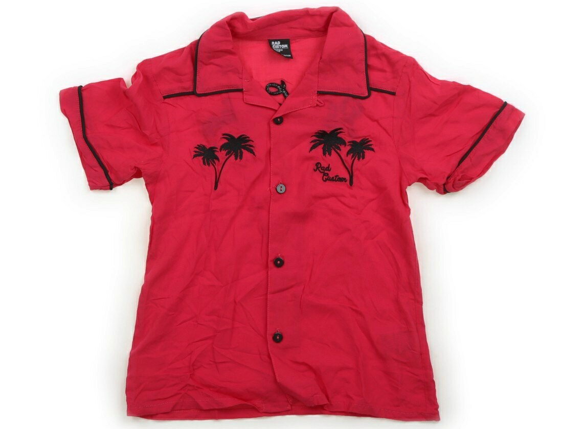 ラッドカスタム RAD CUSTOM シャツ・ブラウス 120 女の子 ストロベリーレッド、黒、ヤシの木 子供服 ベ..