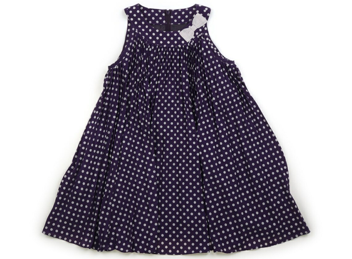 べべ BeBe ワンピース 120 女の子 パープル、水玉 子供服 ベビー服 キッズ アウトレット ユーズド 【中古】キッズ・ベビー・マタニティ