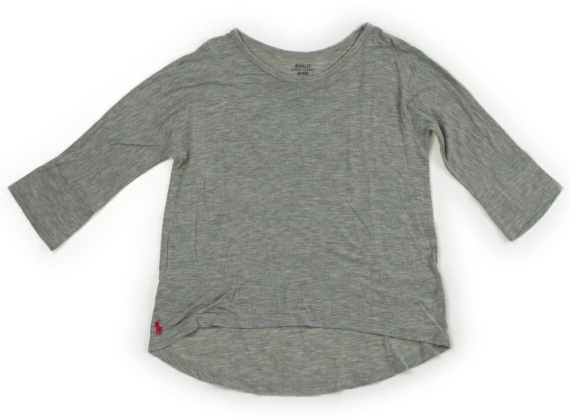 ポロラルフローレン POLO RALPH LAUREN Tシャツ・カットソー 120 女の子 杢グレー・ピンク刺繍 子供服 ベビー服 キッズ アウトレット ユーズド 【中古】キッズ・ベビー・マタニティ