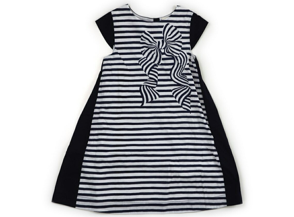 ケイトスペード Kate Spade ワンピース 120 女の子 ネイビー・ボーダー・リボン 子供服 ベビー服 キッズ アウトレット ユーズド 【中古】キッズ・ベビー・マタニティ
