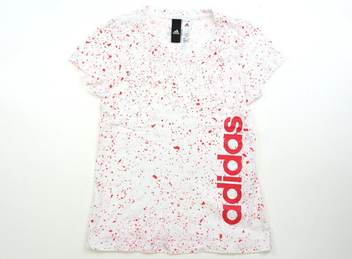 アディダス Adidas Tシャツ・カットソー 150 女の子 白、ローズ 子供服 ベビー服 キッズ アウトレット ユーズド 【中古】キッズ・ベビー・マタニティ