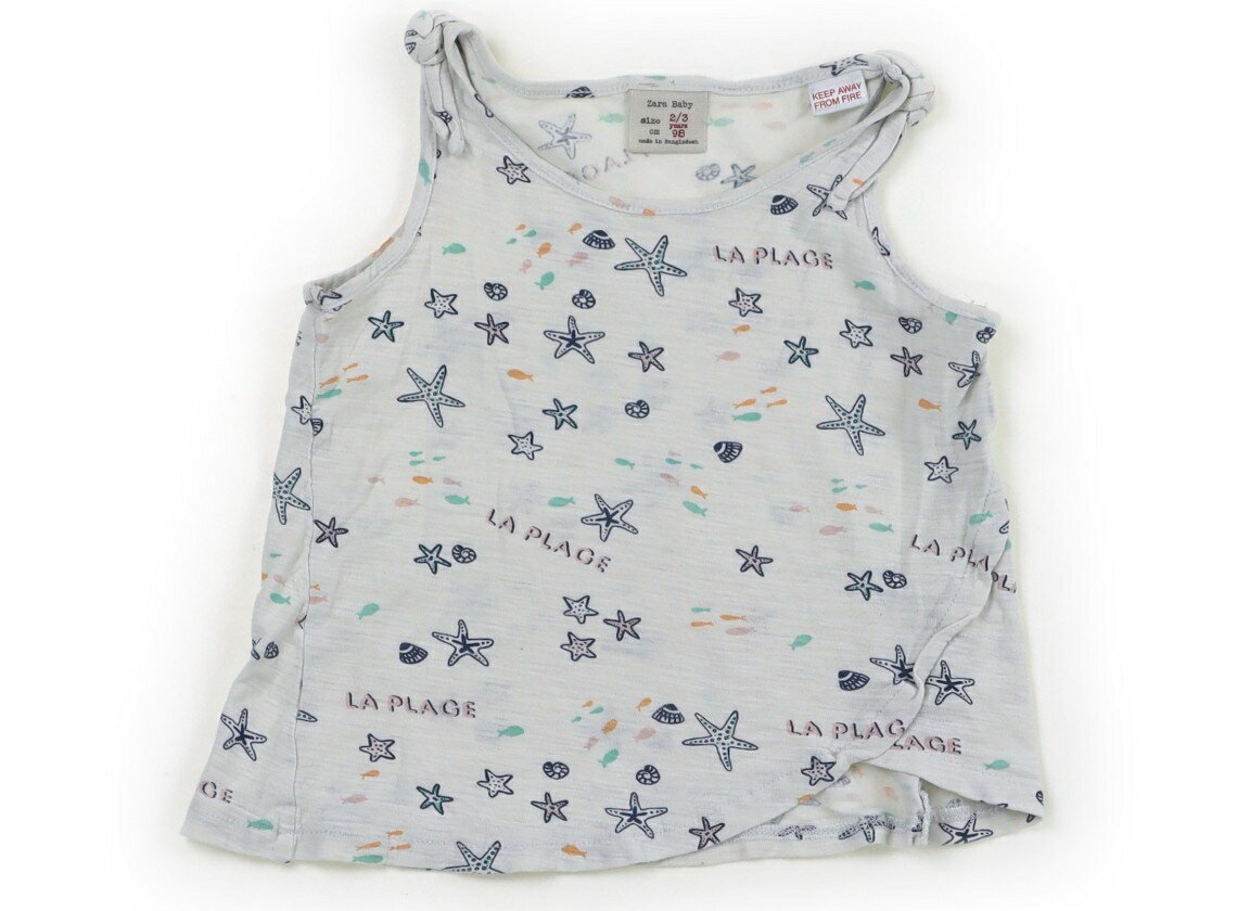 ZARA Tank Top/Camisole, Size 95, Girls, White/Shell Pattern, Children's Clothing, Baby Clothes, Kids, Outlet, Used [Pre-owned] Kids, Baby, Maternity