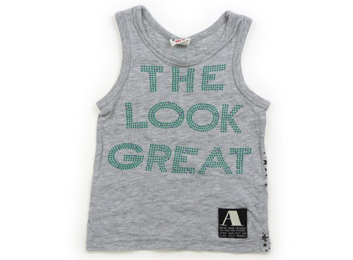 JUNK STORE Tank Top/Camisole, Size 90, Boys, Gray with English Letters, Children's Clothing, Baby Clothes, Kids, Outlet, Used [Pre-owned] Kids, Baby, Maternity