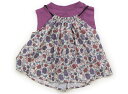 ブリーズ BREEZE 上下セット 90 女の子 パープル/花柄 子供服 ベビー服 キッズ アウトレット ユーズド 【中古】キッズ・ベビー・マタニティ