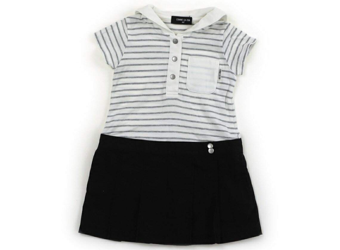 コムサイズム COMME CA ISM ワンピース 80 女の子 白・グレー・黒 子供服 ベビー服 キッズ アウトレット ユーズド 【中古】キッズ・ベビー・マタニティ