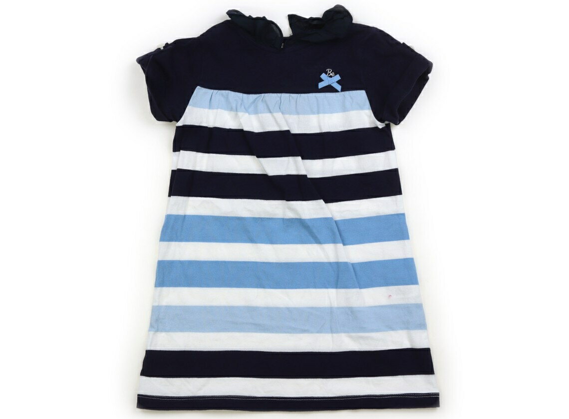 べべ BeBe ワンピース 100 女の子 紺青 白ボーダー 子供服 ベビー服 キッズ アウトレット ユーズド 【中古】キッズ・ベビー・マタニティ