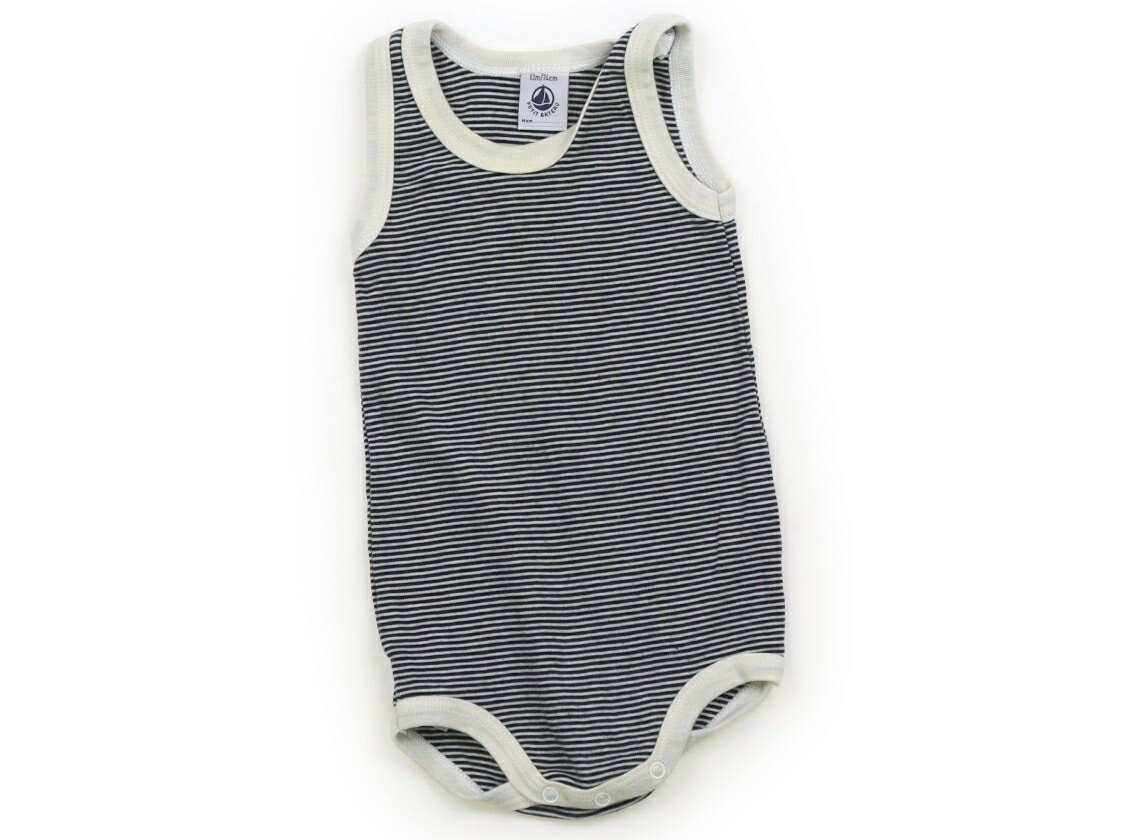Rakuten - プチバトー PETIT BATEAU ロンパース 70 男の子 白黒ボーダー 子供服 ベビー服 キッズ アウトレット ユーズド 【中古】キッズ・ベビー・マタニティ
